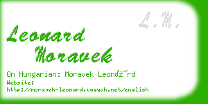 leonard moravek business card